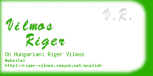 vilmos riger business card